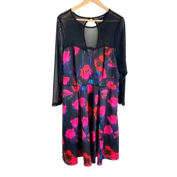 NWT Torrid Scuba Mini Dress with Illusion Neck 3X — Romantic - Picture 4 of 9